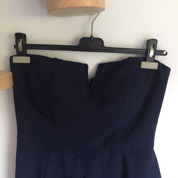 Dark Blue Strapless Romper - Picture 3 of 4